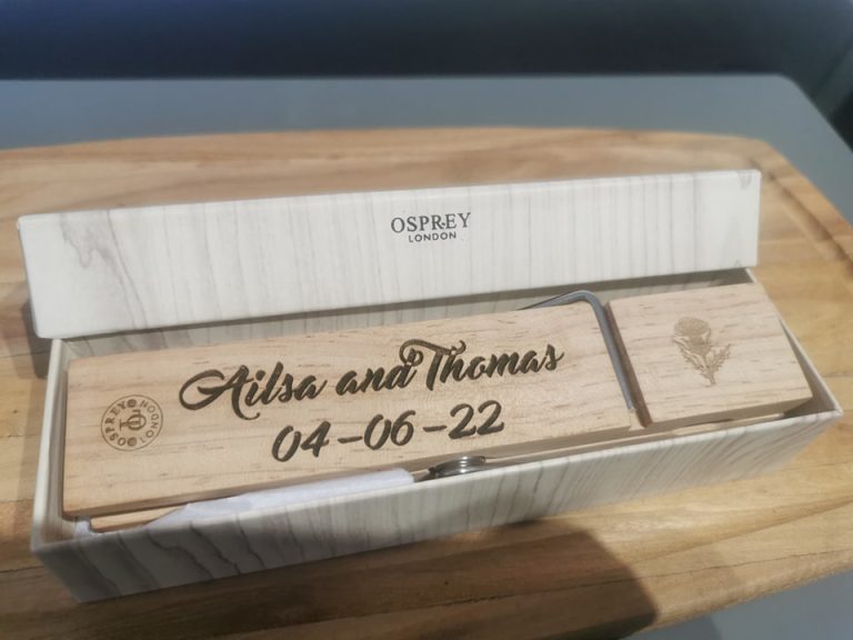 Engraved wooden keepsake box